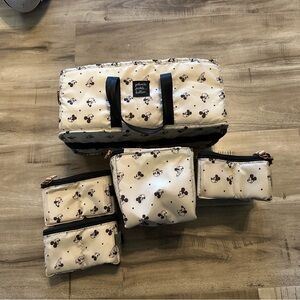 Petunia Pickle Bottom Cream and Black Mickey Mouse Bag Set